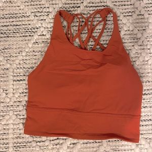 Lululemon Free to be high-neck longline bra -wild light support A/B cup -cayenne
